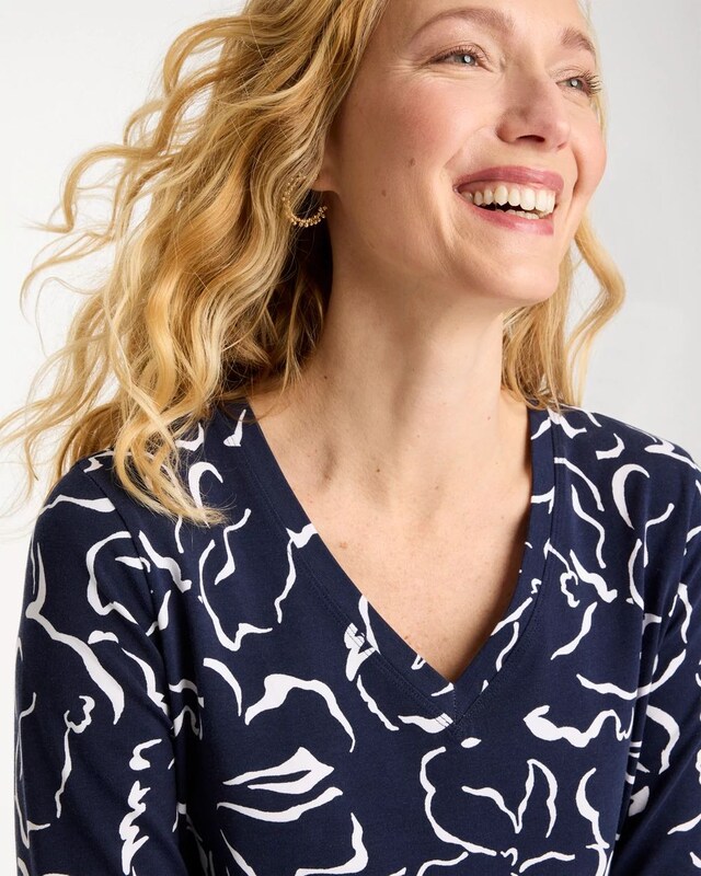 Maya Cotton Stretch 3/4 Sleeve Tee - image 4